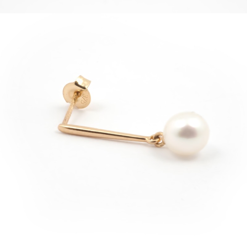 Boucles d'oreilles Carador pendantes perle et or jaune 375/000