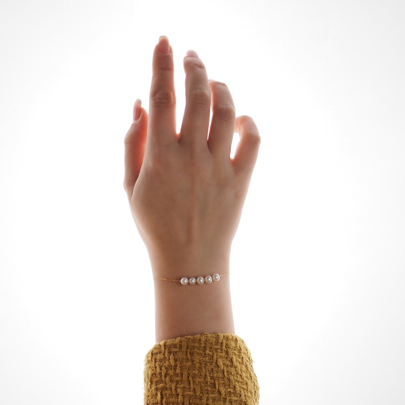 Bracelet Femme en Or Jaune 375 Multi perles