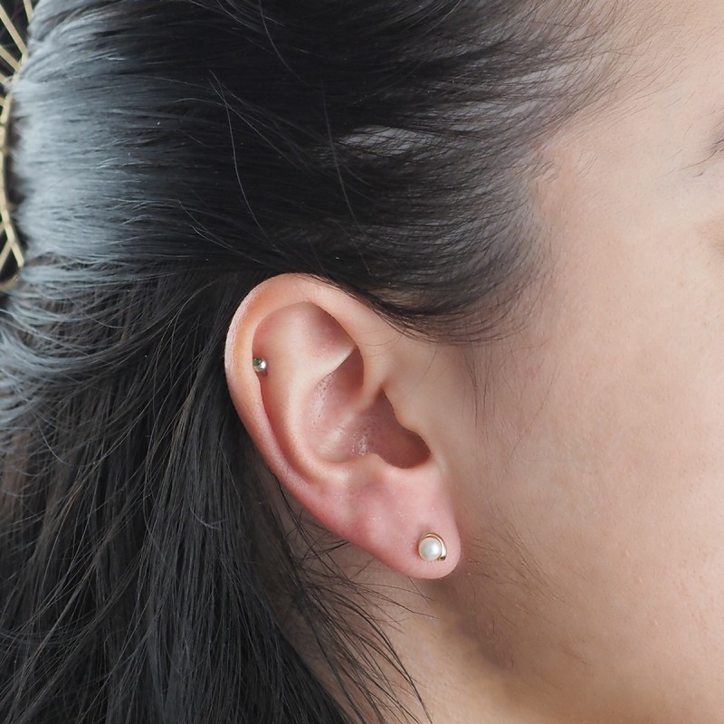 Boucles d'oreilles Carador Or jaune femme 375/000 et perle