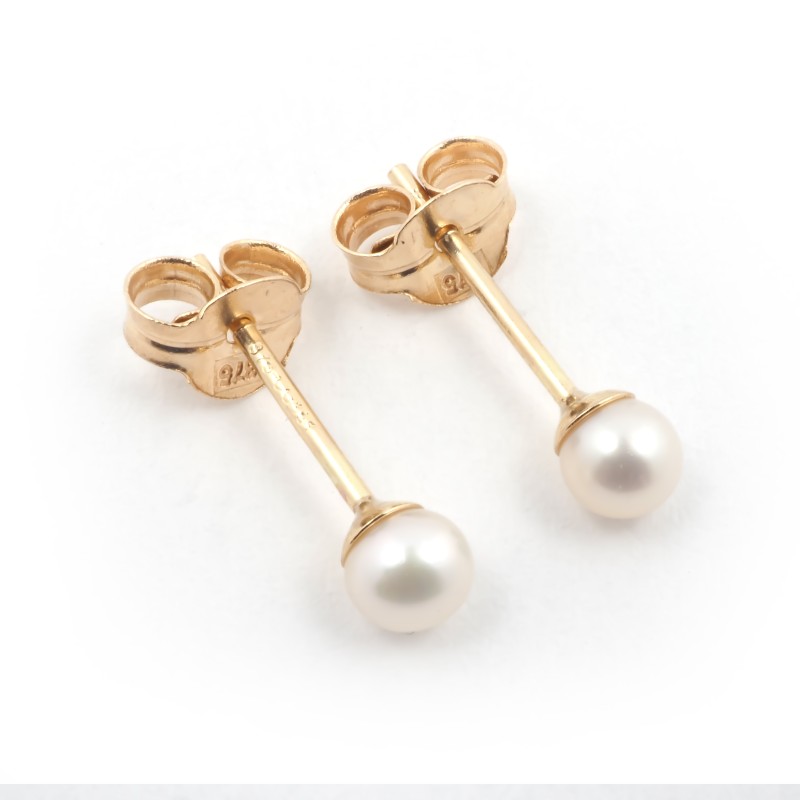 Boucles d'oreilles Carador perles 3 mm et or jaune 375/000