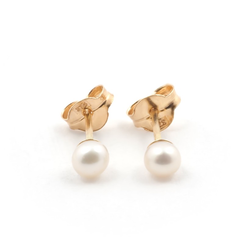 Boucles d'oreilles Carador perles 3 mm et or jaune 375/000