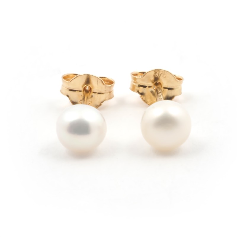 Carador - Boucles d'oreilles Clous perle Or jaune 375/000