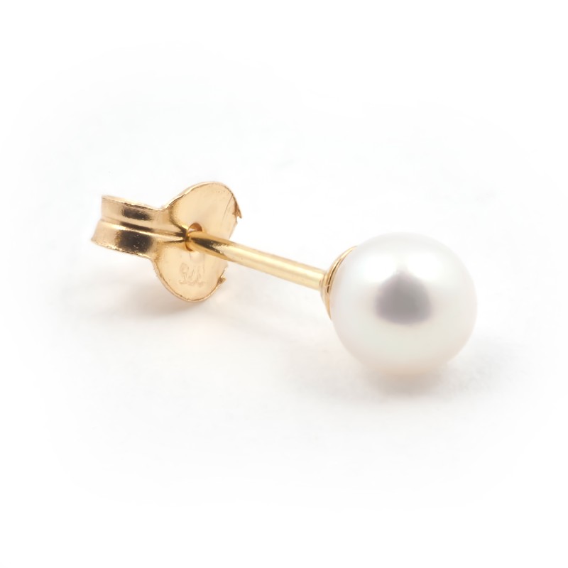 Carador - Boucles d'oreilles Clous perle Or jaune 375/000