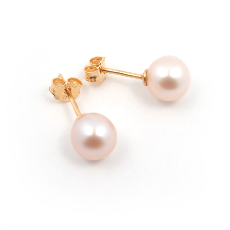 Boucles d'oreilles Carador perle de culture d'eau douce 4 mm, or jaune 375/000