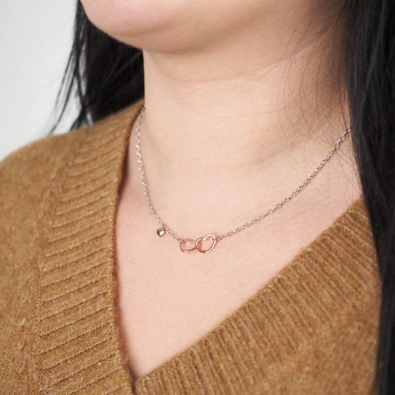 collier femme argent motif coeur