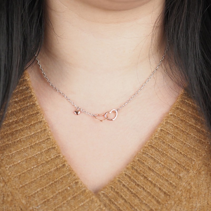 collier femme argent motif coeur