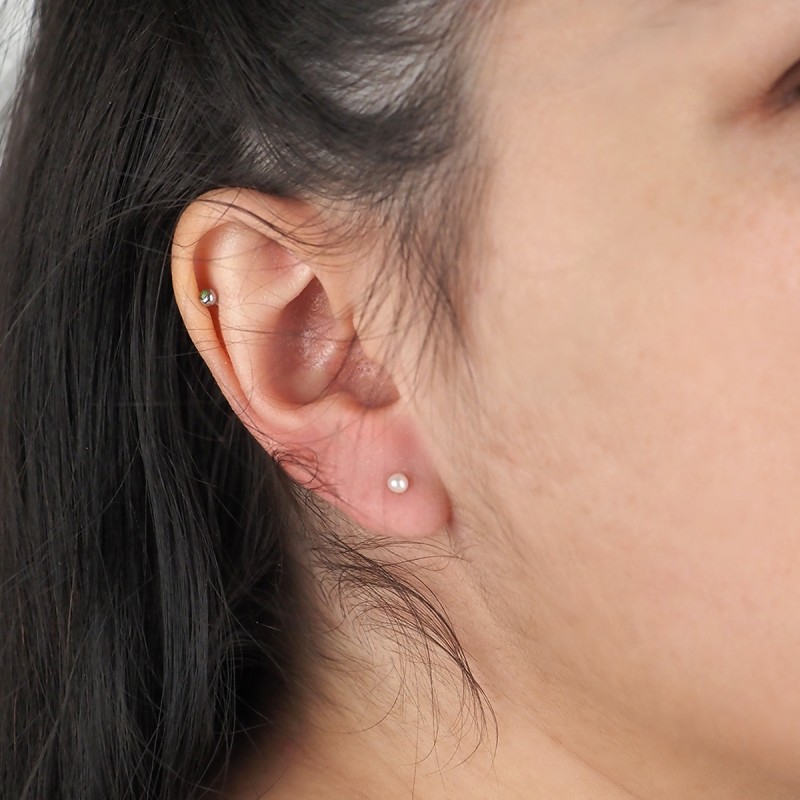 Boucles d'oreilles Carador perles 3 mm et or jaune 375/000