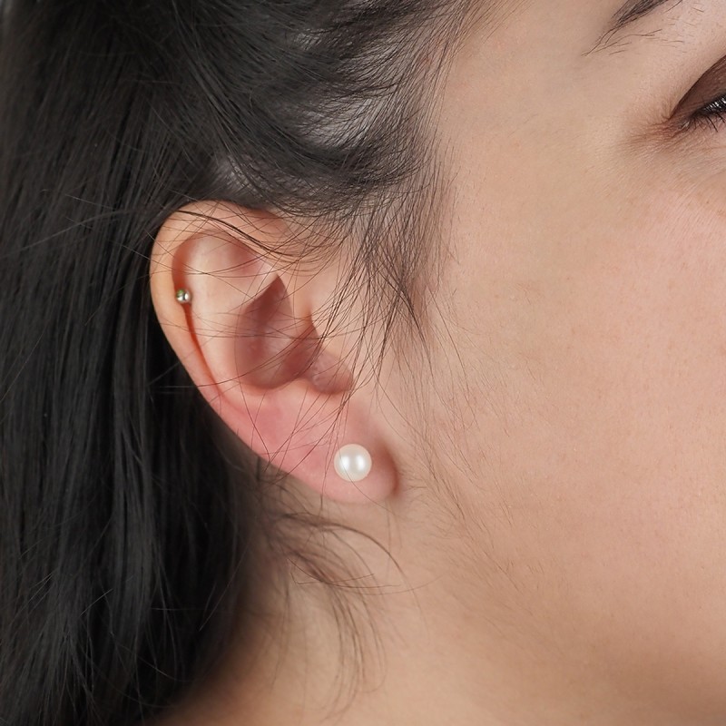 Boucles d'oreilles Carador perle de 7 mm en or jaune 375/000