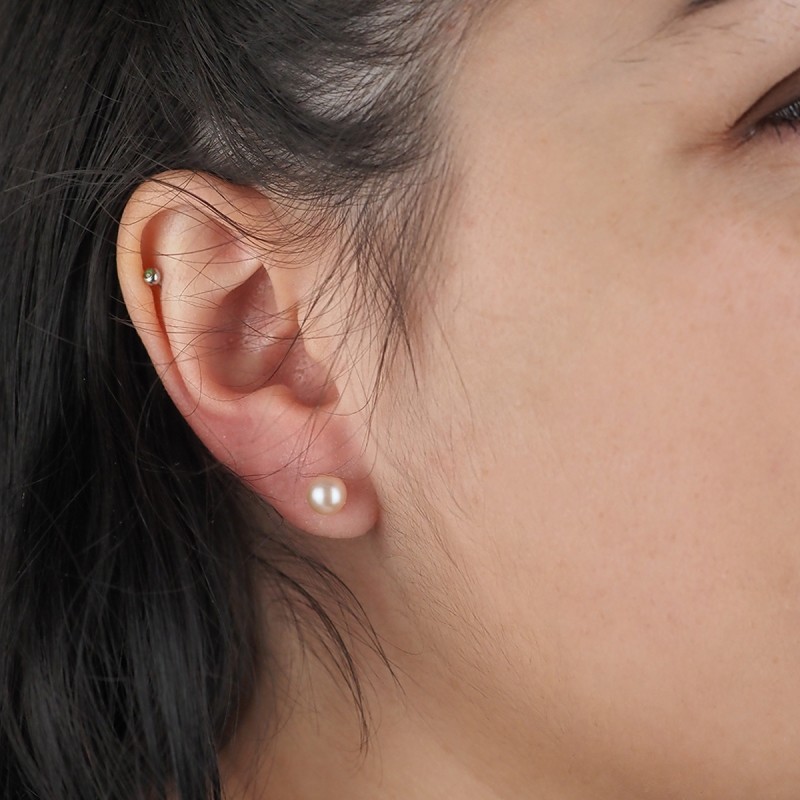 Boucles d'oreilles Carador perle de culture d'eau douce 4 mm, or jaune 375/000