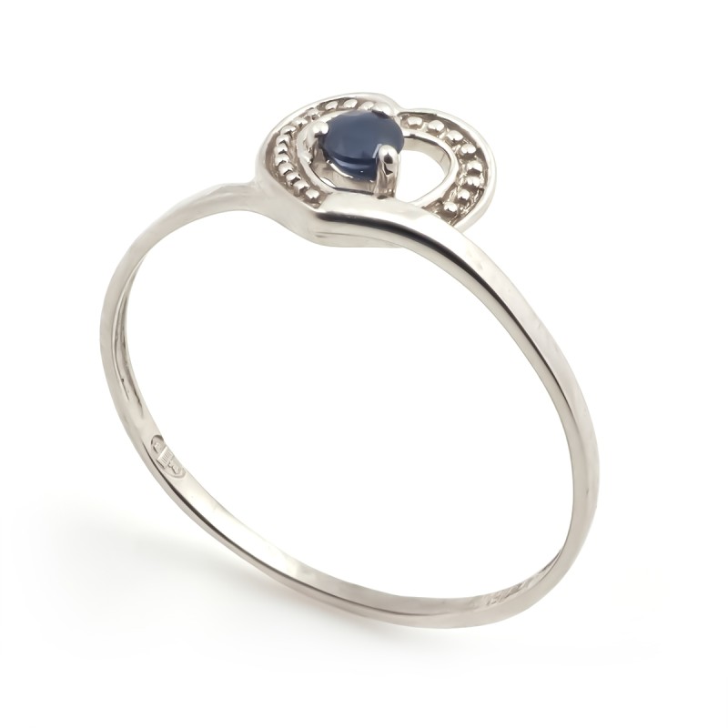 Bague Carador Or blanc 375/000 et Saphir 0.10 cts