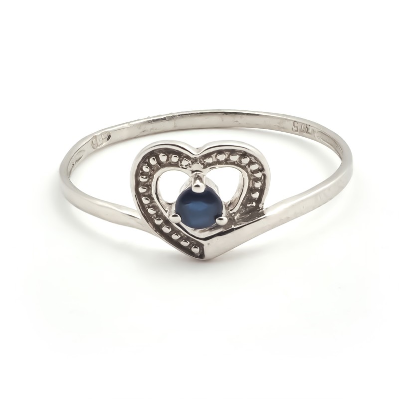 Bague Carador Or blanc 375/000 et Saphir 0.10 cts