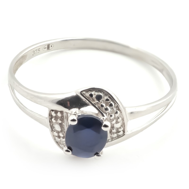 Bague Carador Saphir et diamants en or blanc 375/000