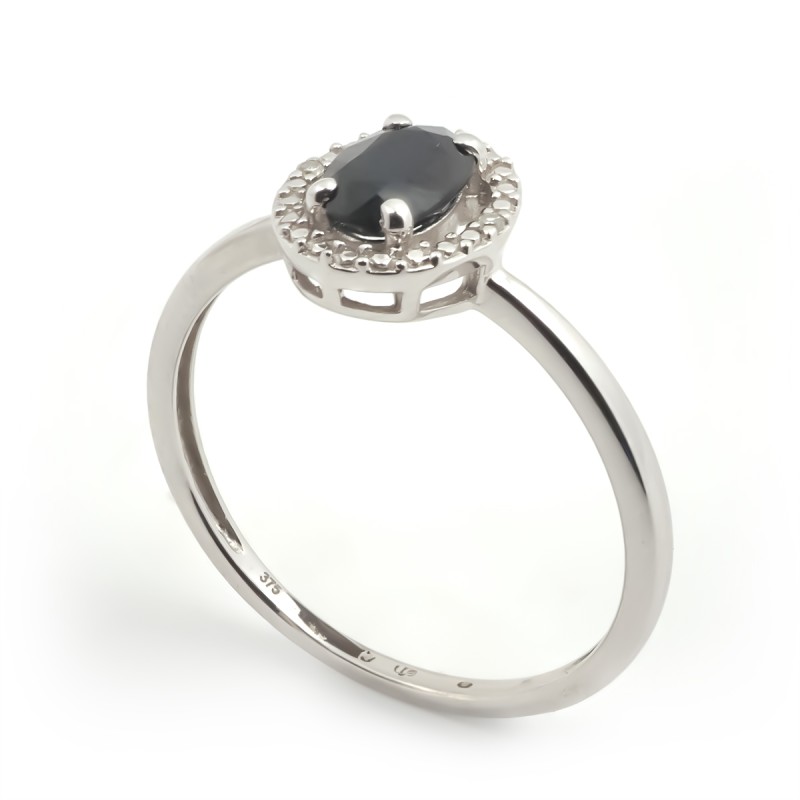 Bague Carador Diamant et Saphir Or blanc 375/000