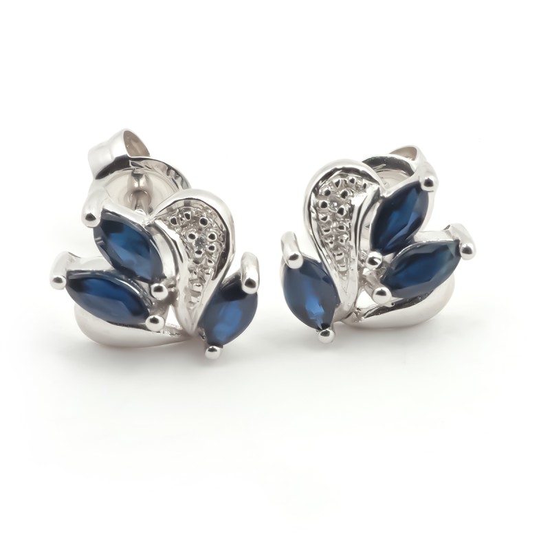 Boucles d'oreilles Carador Or blanc 375/000 et saphir 0.72 cts