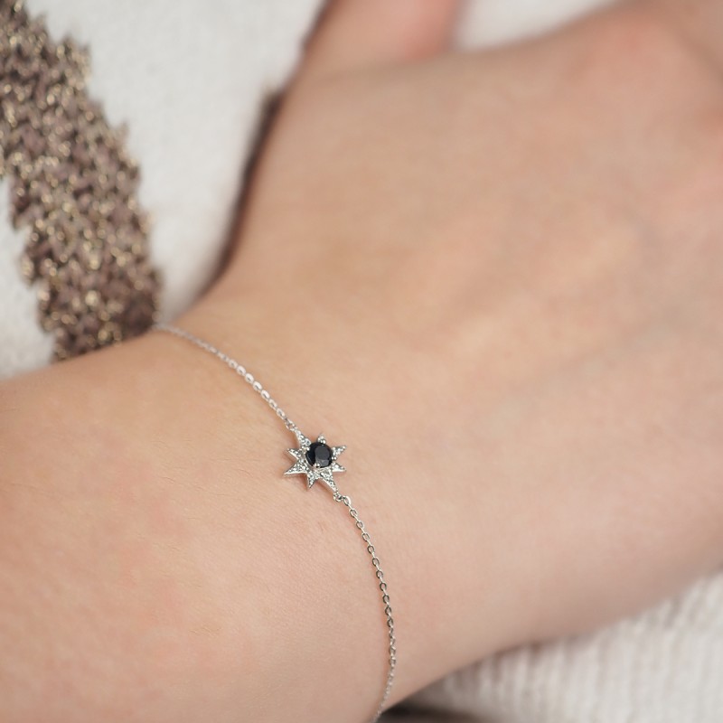 Bracelet Carador Or blanc 375/000 et Saphir