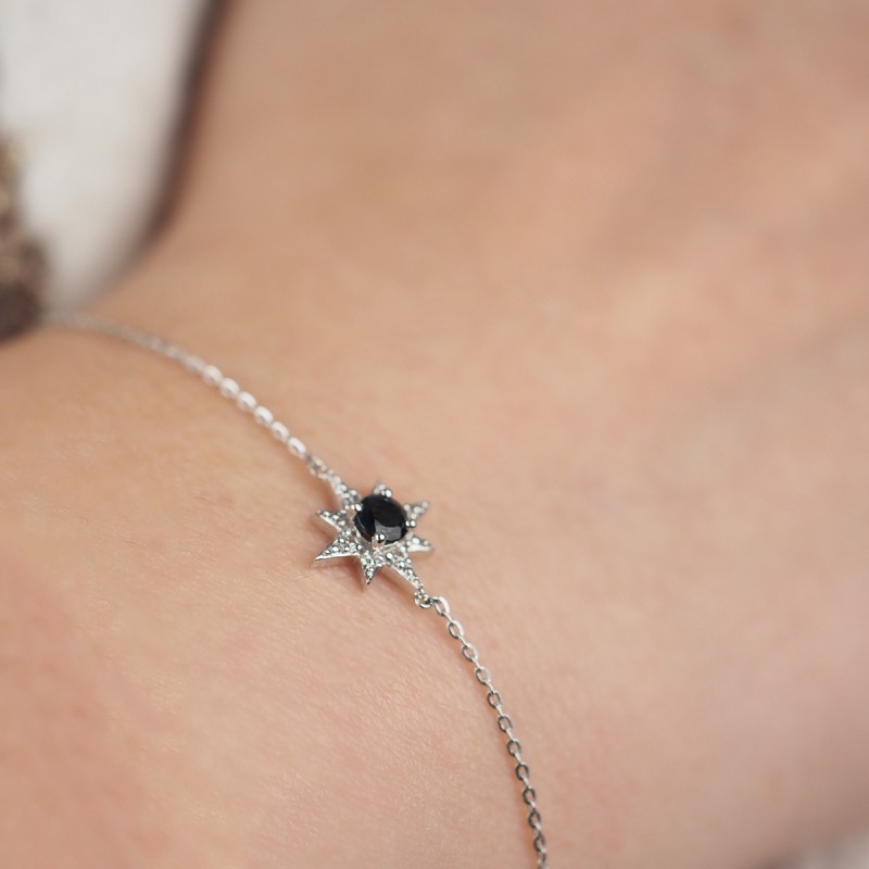 Bracelet Carador Or blanc 375/000 et Saphir