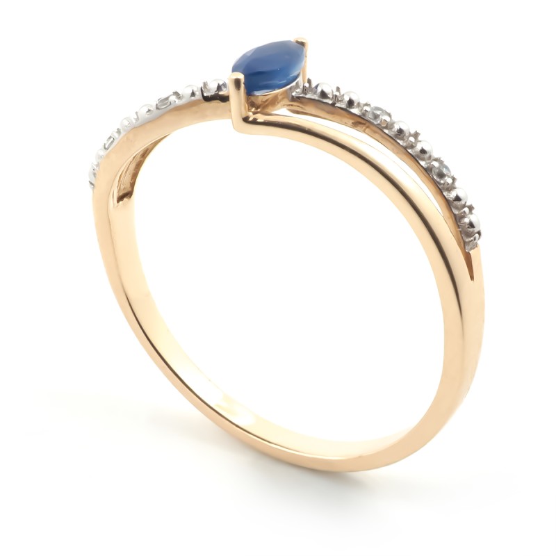 Bague Carador Femme Or Jaune 375/000 et saphir