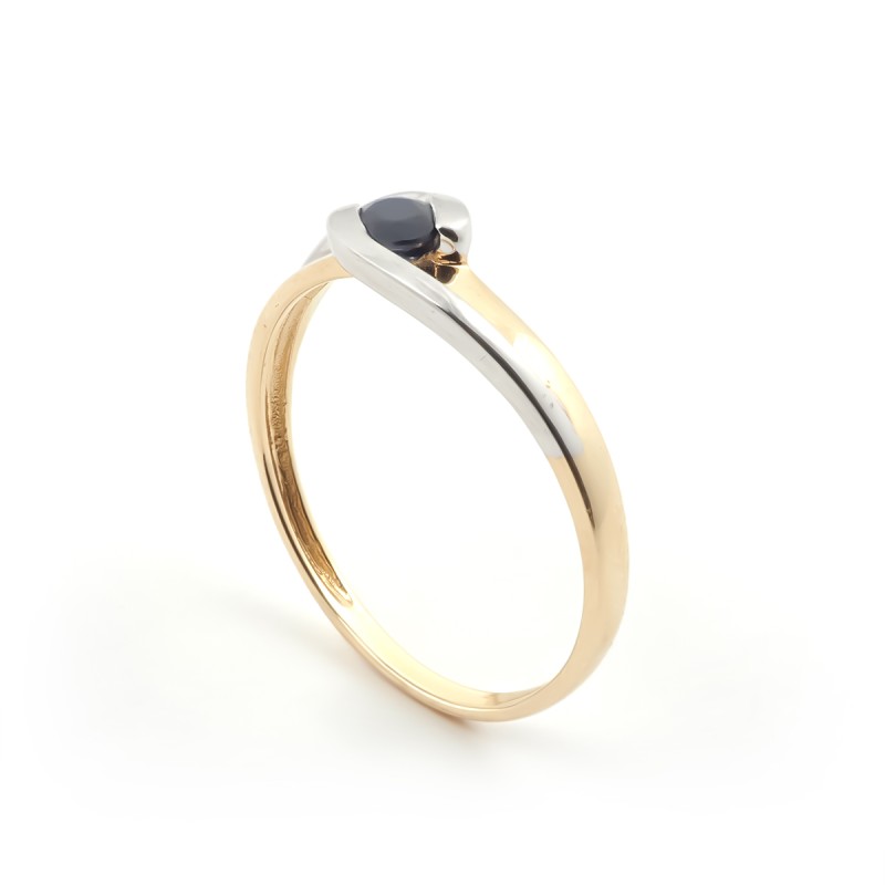 Bague Carador Or 375/000 Bicolore et Saphir 0,25 cts