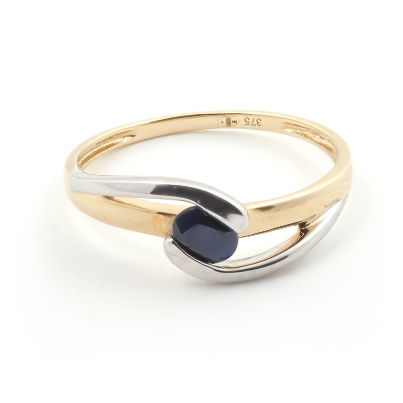 Bague Carador Or 375/000 Bicolore et Saphir 0,25 cts