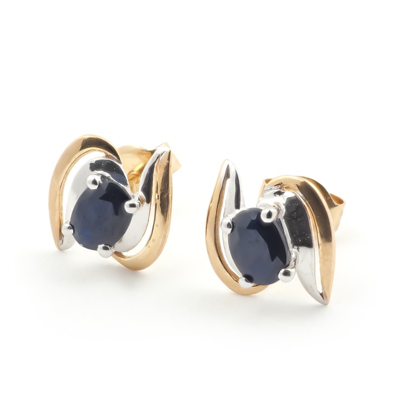 Boucles d'oreilles Carador Saphir en or blanc et jaune 375/000