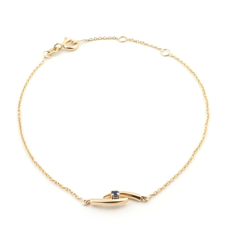 Bracelet Femme en Or Jaune 375 avec Saphir