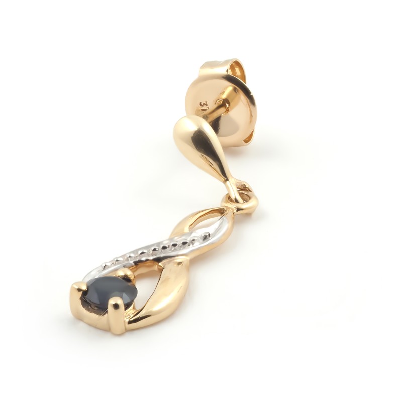 Boucles d'oreilles Carador pendantes Saphir et or 375/000