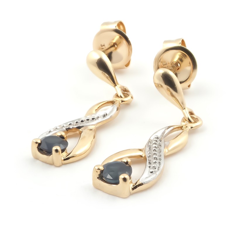 Boucles d'oreilles Carador pendantes Saphir et or 375/000