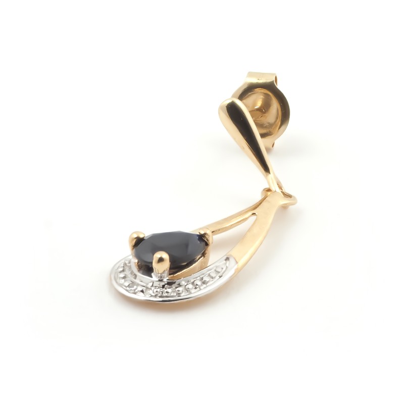 Boucles d'oreilles Carador pendantes or jaune 375/000 et saphir