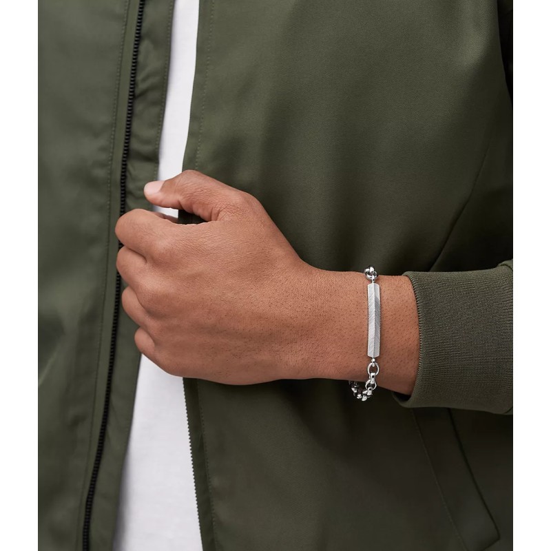 Bracelet Fossil avec plaque en acier