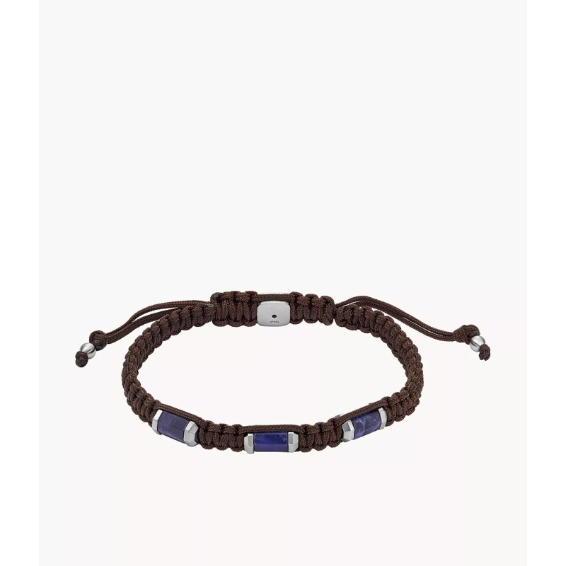 Bracelet Homme Fossil cordon noir et bleu