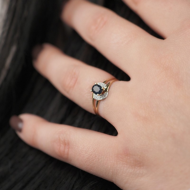 Bague femme Bicolore Saphir Diamant