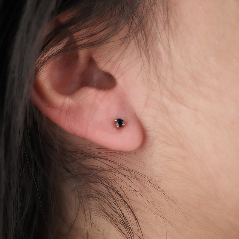 Boucles d'oreilles Carador Puce Saphir et or jaune 375/000