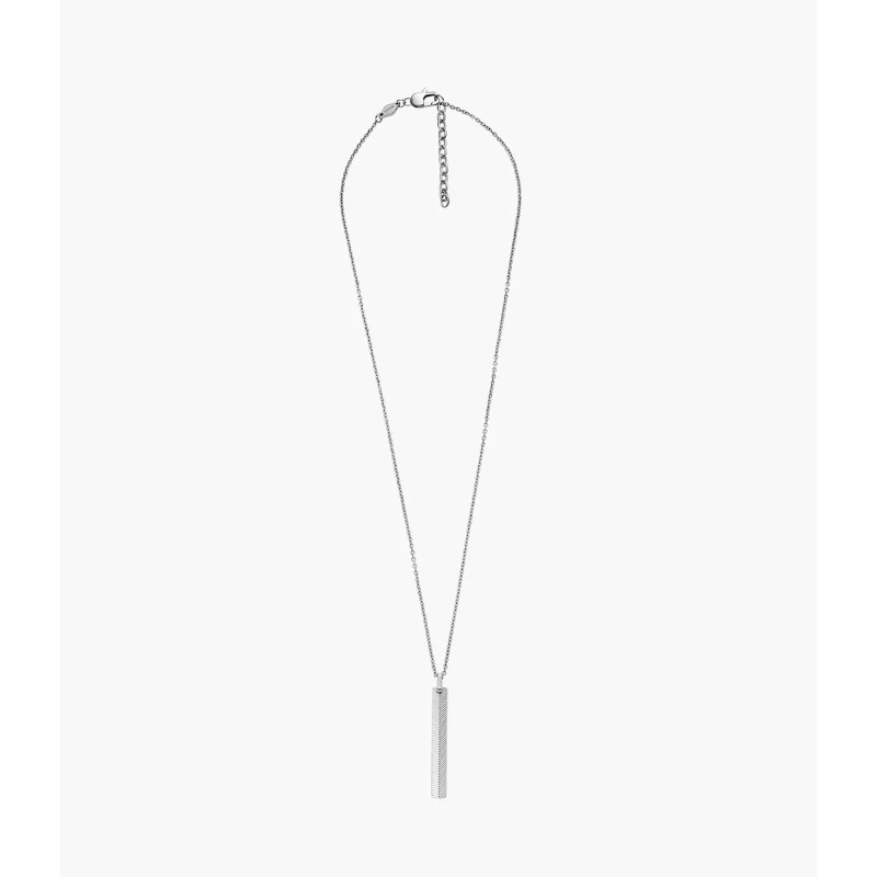 Collier Pendentif Homme Fossil Harlow Linear Texture en acier argenté