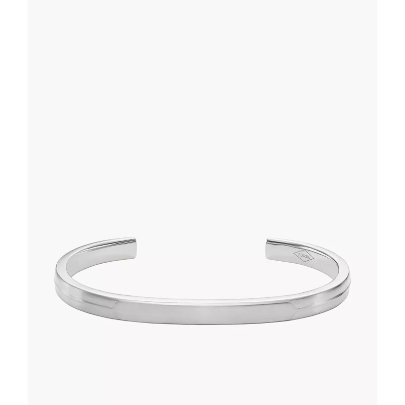 Bracelet Jonc Fossil en acier argenté