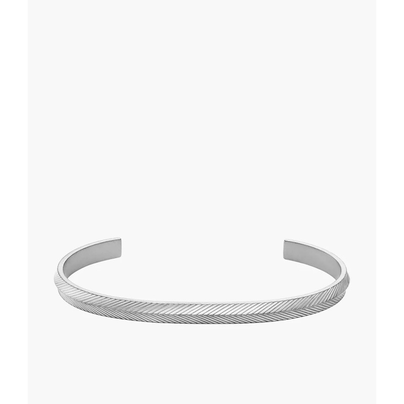 Bracelet Jonc Fossil en acier argenté