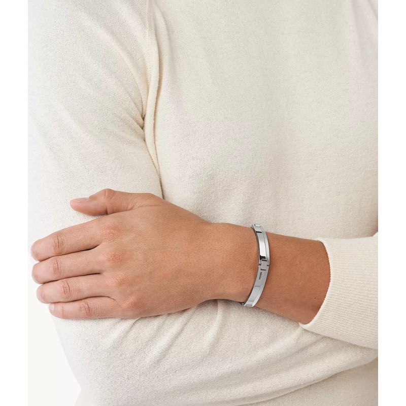 Bracelet Fossil avec plaque en acier