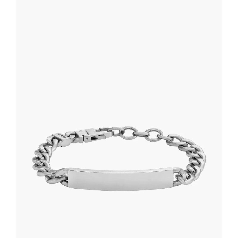 Gourmette Fossil avec plaque en acier