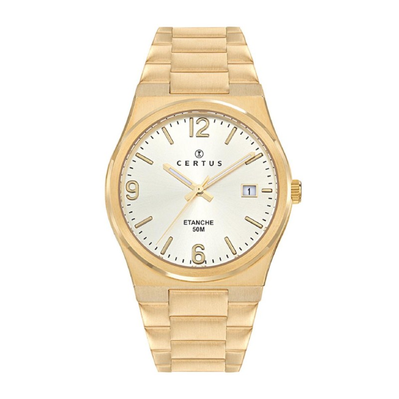 MONTRE CERTUS HOMME BRACELET ACIER doré