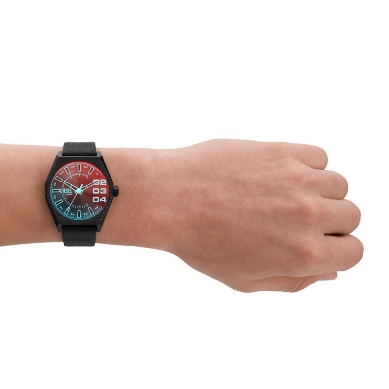 MONTRE DIESEL CUIR noir