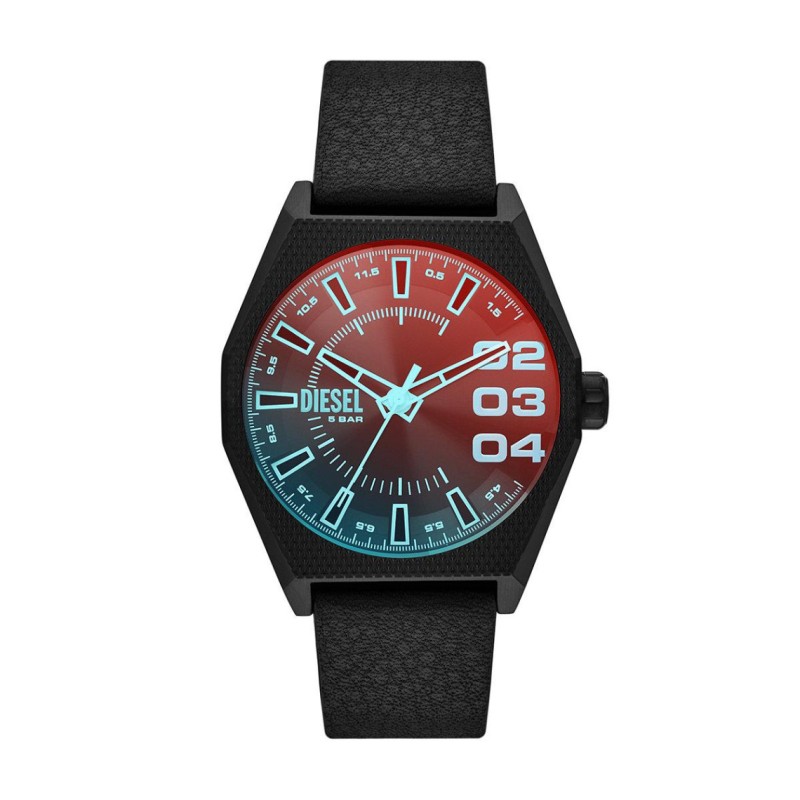 MONTRE DIESEL CUIR noir