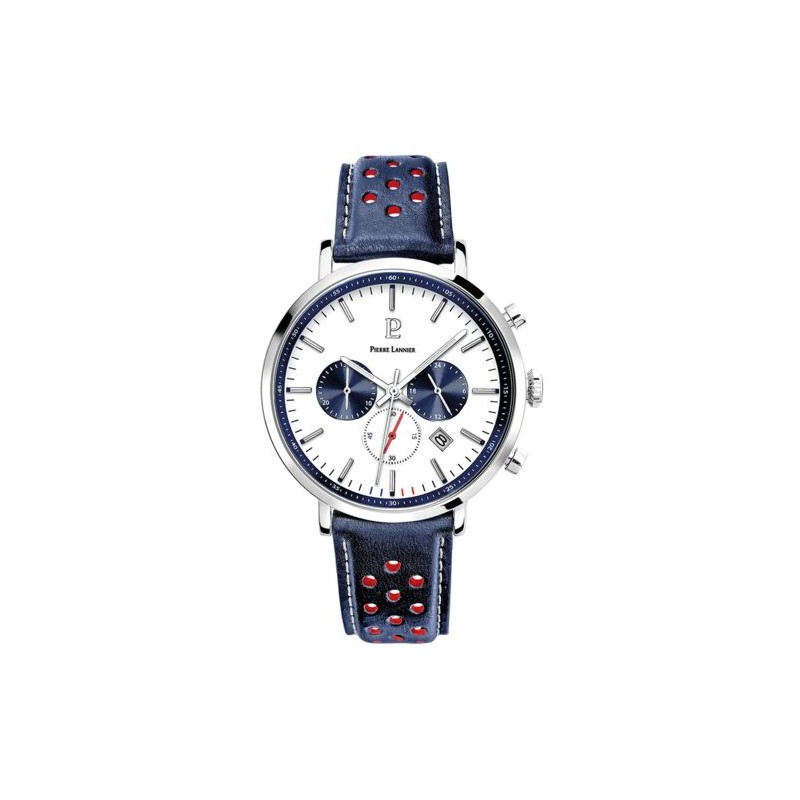 Montre homme Pierre Lannier bracelet cuir bleu