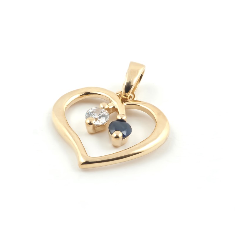 Pendentif Carador saphir et Or jaune 375/000