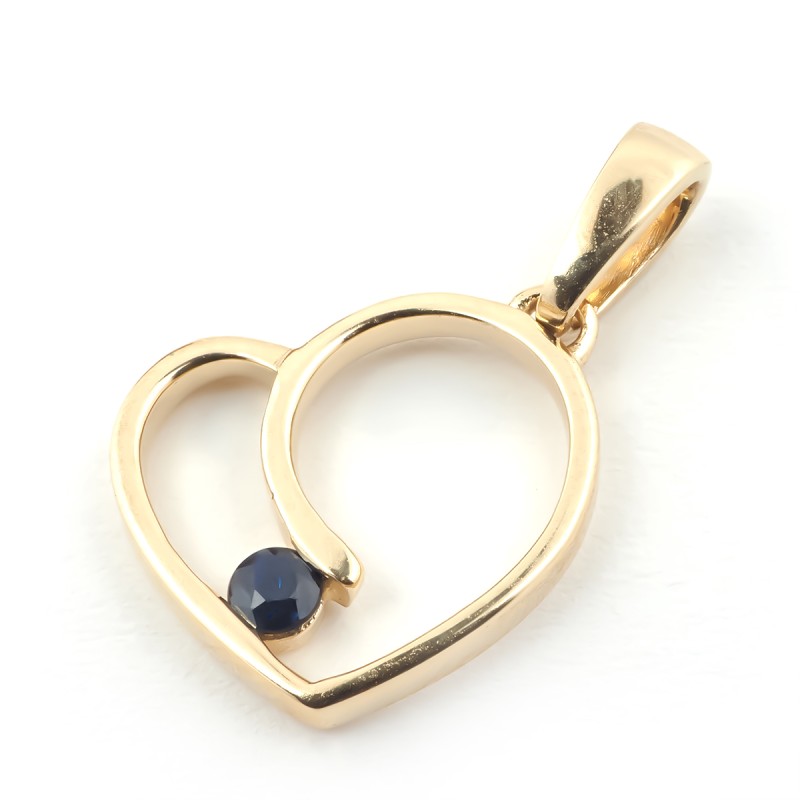 Pendentif Carador saphir et Or jaune 375/000