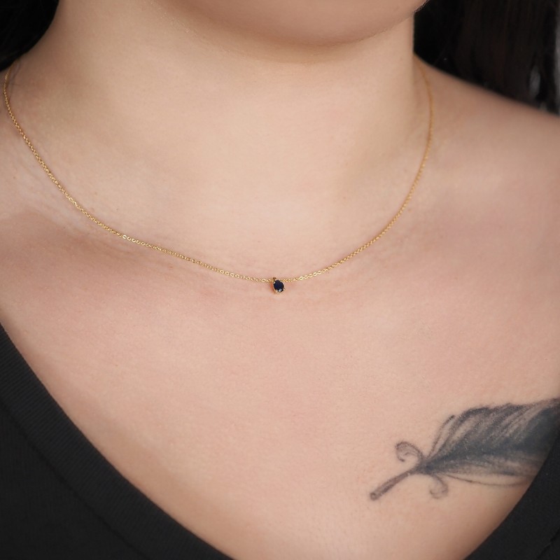 Collier Carador Or jaune 375/000 et Saphir