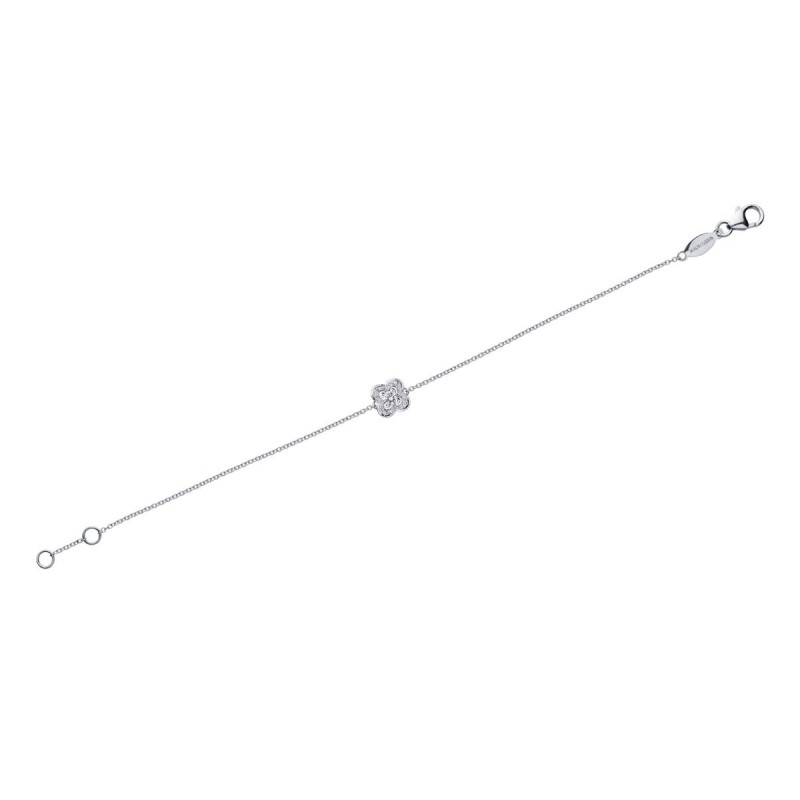 Bracelet Femme MAUBOUSSIN en or blanc 750/000 et diamants "Aimez vous avec chance"