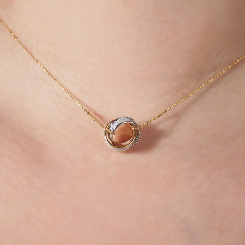 Collier CARADOR Glitter Or jaune et blanc 375/000e