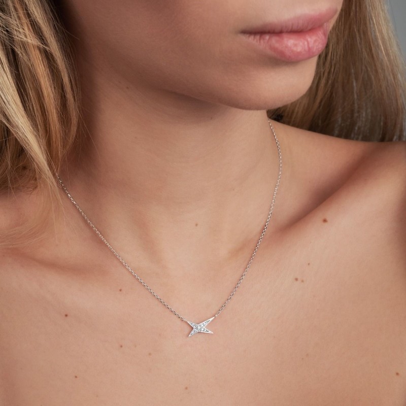 COLLIER FEMME MAUBOUSSIN OR BLANC 750/000 ET DIAMANTS "VALENTIN FOR YOU"