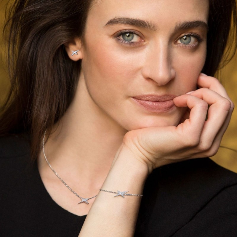 BOUCLES D'OREILLES FEMME MAUBOUSSIN OR JAUNE 750/000 ET DIAMANTS "FRENCH VALENTINE"