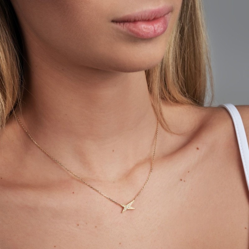 COLLIER FEMME MAUBOUSSIN OR JAUNE 750/000 ET DIAMANTS "VALENTIN FOR YOU"