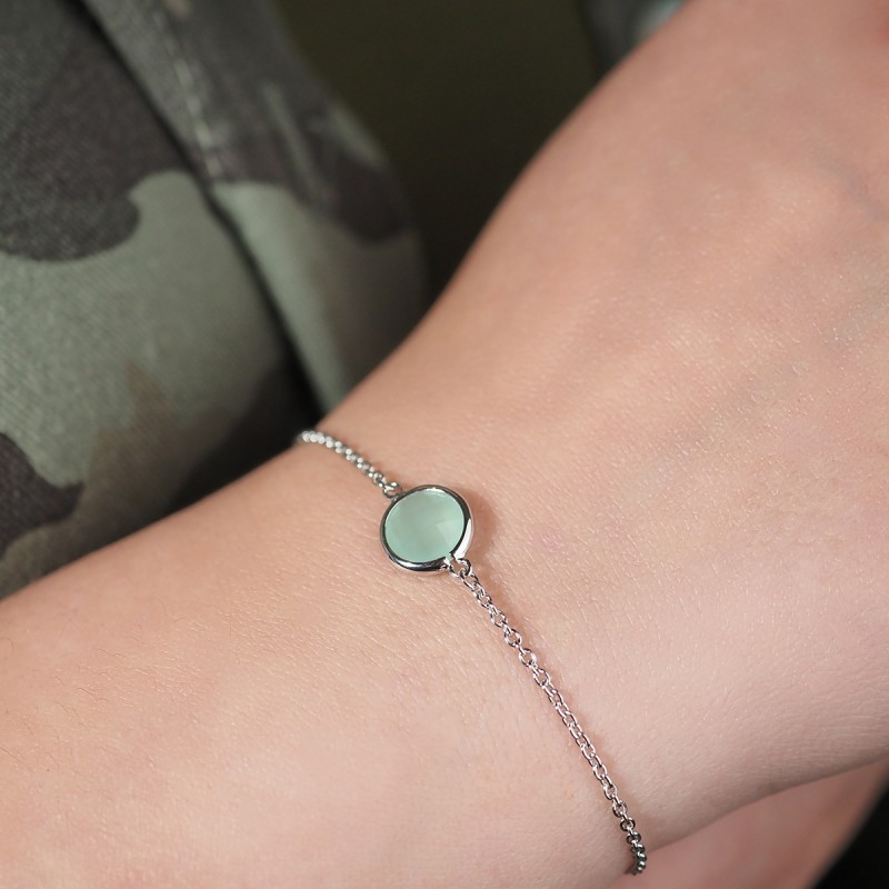 Bracelet femme pierre verte